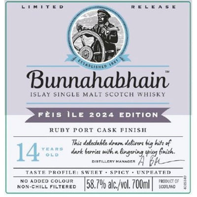 Bunnahabhain Fèis ìle 2024 Ruby Port Cask Finish - Main Street Liquor