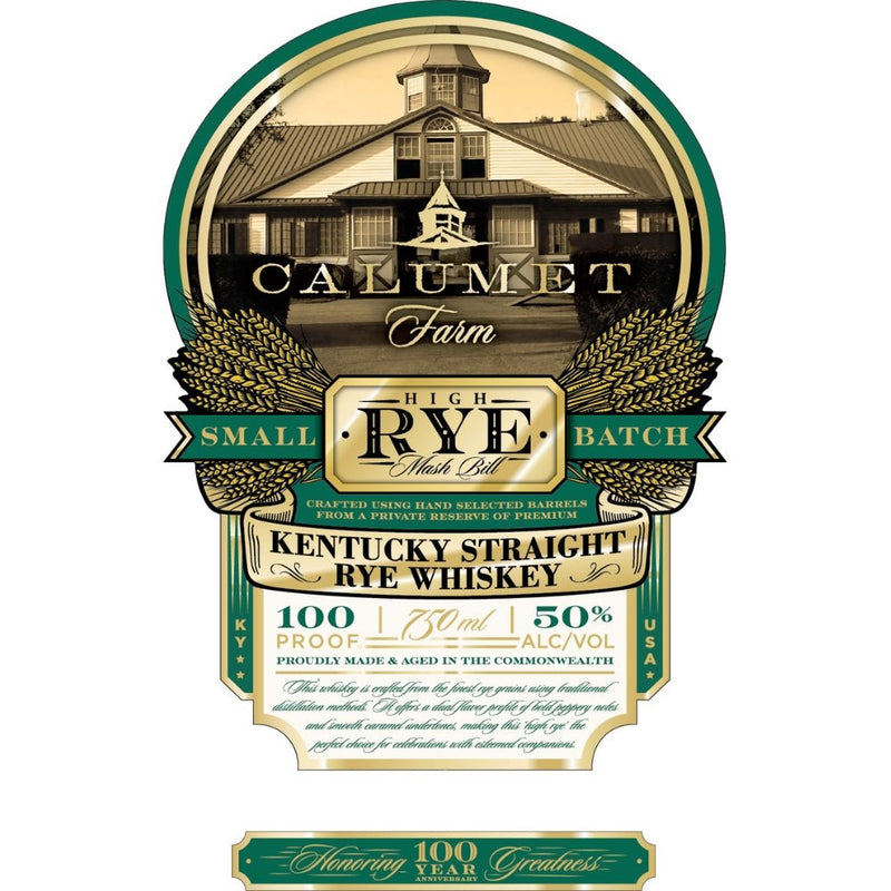 Calumet Farm 100th Anniversary High Rye Mashbill Rye - Main Street Liquor