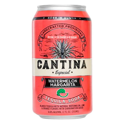Cantina Watermelon Margarita Tequila Soda 4pk - Main Street Liquor