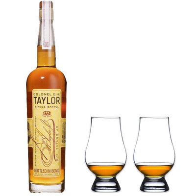 Colonel E.H. Taylor, Jr. Single Barrel Bourbon & Glencairn Whiskey Glass Set - Main Street Liquor