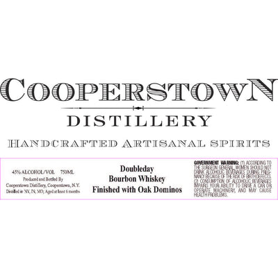 Cooperstown Doubleday Bourbon Finished with Oak Dominos - Main Street Liquor