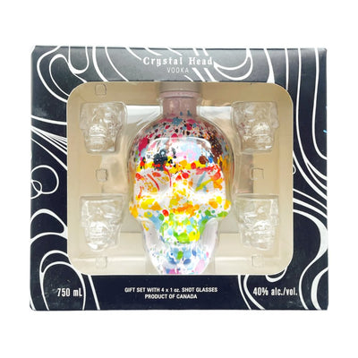 Crystal Head Paint Your Pride Vodka Gift Set With 4 Skull Shot Glasses - Main Street Liquor