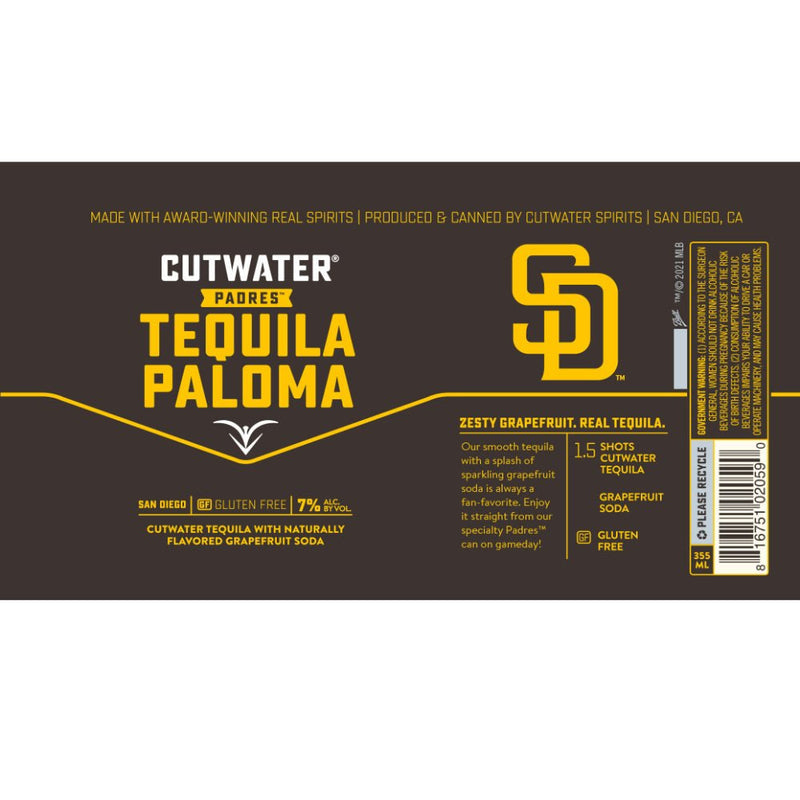 Cutwater Spirits San Diego Padres Tequila Paloma - Main Street Liquor