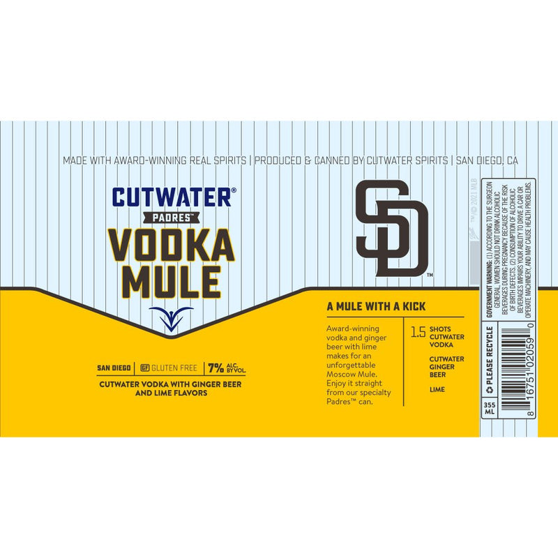 Cutwater Spirits San Diego Padres Vodka Mule - Main Street Liquor