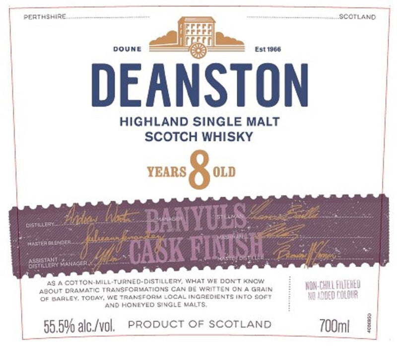 Deanston 8 Year Old Banyuls Cask Finish Highland Single Malt Scotch Whisky - Main Street Liquor