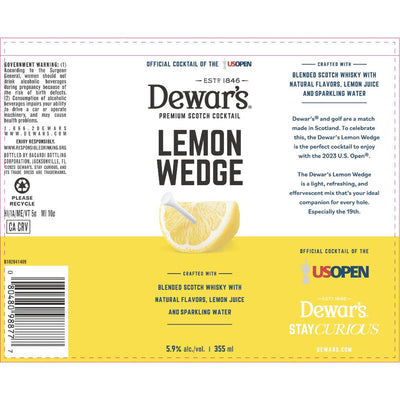 Dewar’s US Open Lemon Wedge Canned Cocktail - Main Street Liquor