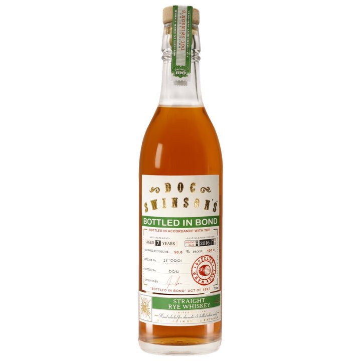 Doc Swinson’s 7 Year Old Bottled in Bond Straight Rye - Main Street Liquor