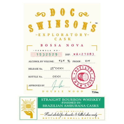 Doc Swinson’s Exploratory Cask Bossa Nova Straight Bourbon - Main Street Liquor