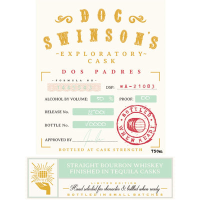 Doc Swinson’s Exploratory Cask Dos Padres Straight Bourbon - Main Street Liquor