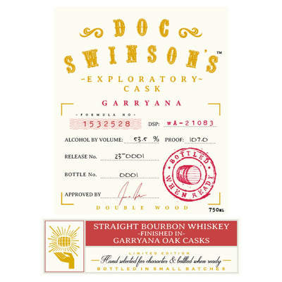 Doc Swinson’s Exploratory Cask Garryana Straight Bourbon - Main Street Liquor