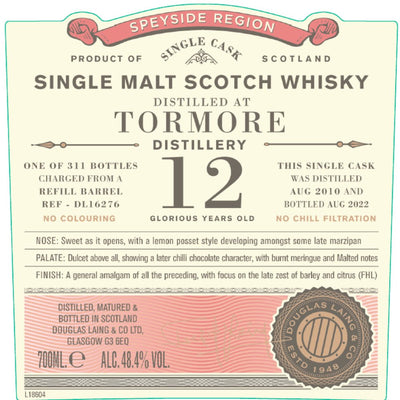 Douglas Laing Old Particular 12 Year Old Tormore - Main Street Liquor