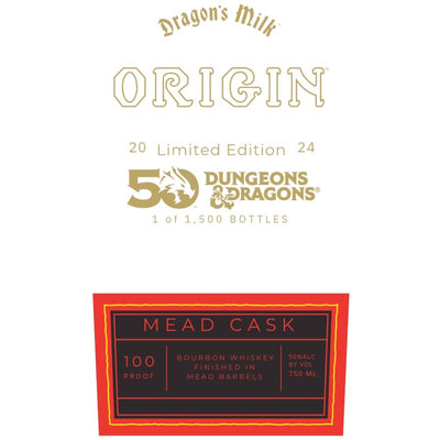 Dragon’s Milk Origin Dungeons & Dragons Mead Cask Bourbon - Main Street Liquor