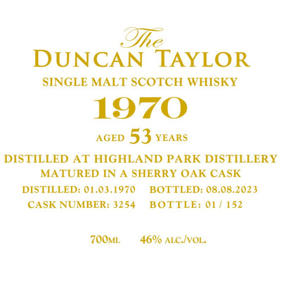 Duncan Taylor 1970 Highland Park 53 Year Old - Main Street Liquor