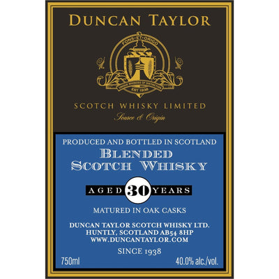 Duncan Taylor 30 Year Old Blended Scotch - Main Street Liquor