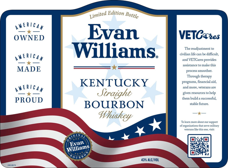 Evan Williams Kentucky Straight Bourbon Whiskey Limited Edition Veterans Bottle - Main Street Liquor