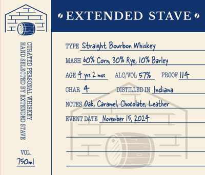 Extended Stave Straight Bourbon Whiskey - Main Street Liquor