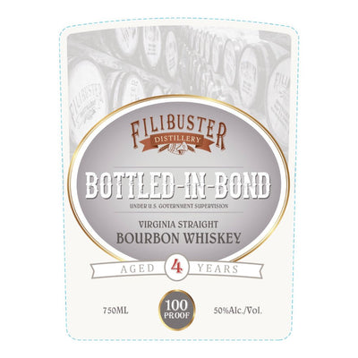 Filibuster Bottled in Bond Virginia Straight Bourbon - Main Street Liquor