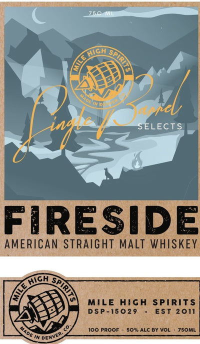 Fireside Single Barrel Selects American Straight Malt Whiskey by Mile High Spirits - Main Street Liquor