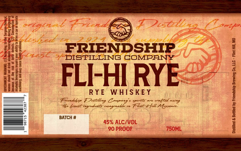 Fli - Hi Rye Whiskey by Friendship Distilling Company - Main Street Liquor