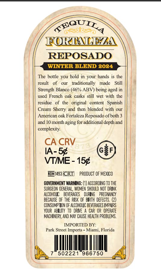 Fortaleza Reposado Winter Blend 2024 - Main Street Liquor