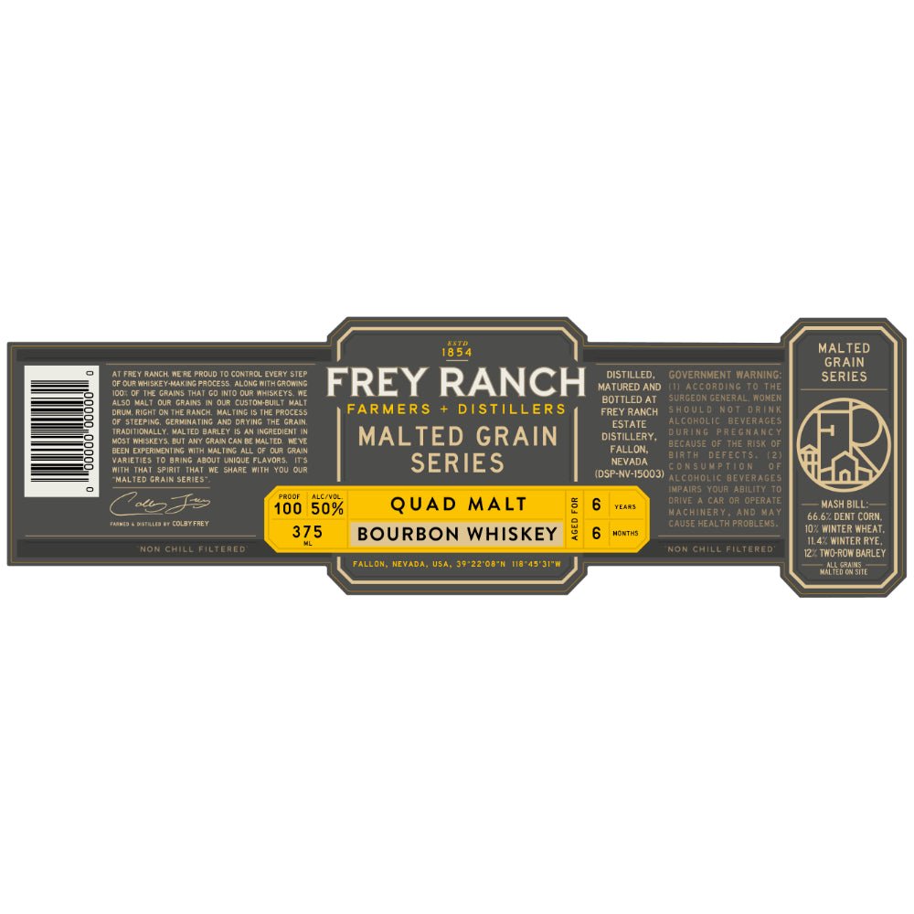 Buy Frey Ranch Malted Grain Series Quad Malt Bourbon Whiskey 375mL ...