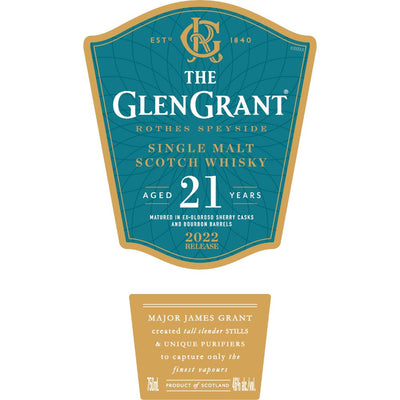 Glen Grant 21 Year Old 2022 Release - Main Street Liquor