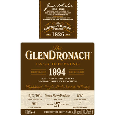 GlenDronach 27 Year Old 1994 Cask #5080 - Main Street Liquor