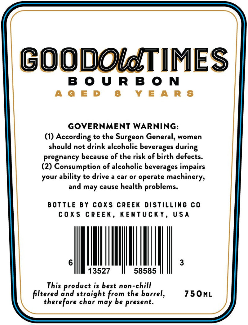 Good Old Times 8 Year Aged Single Barrel Bourbon Barrel Strength Limited Rare Release - Main Street Liquor