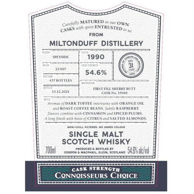 Gordon and Macphail Miltonduff 31 Year Old Connoisseurs Choice - Main Street Liquor