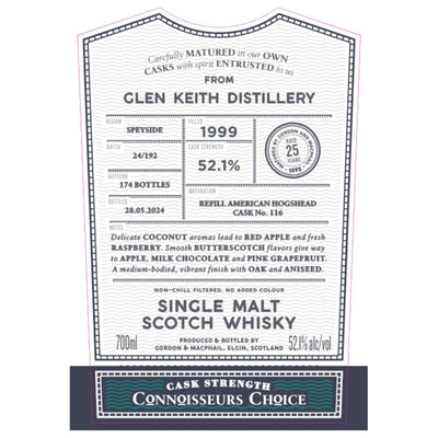 Gordon & Macphail 1999 Glen Keith 25 Year Old - Main Street Liquor