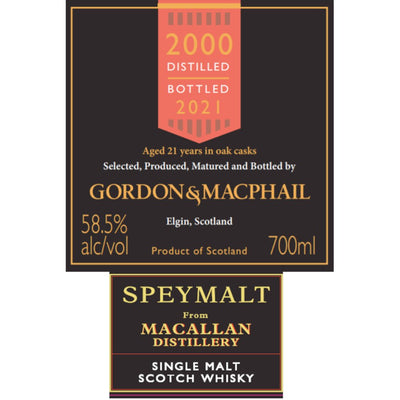 Gordon & Macphail 21 Year Old Macallan Single Malt Scotch - Main Street Liquor