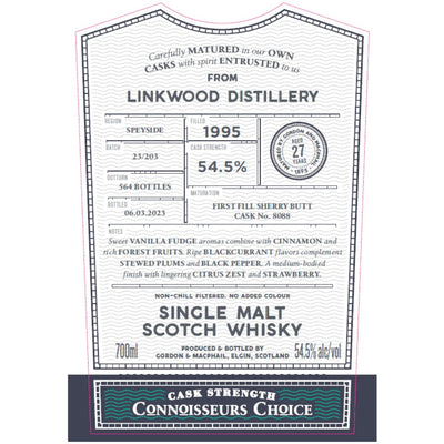 Gordon & MacPhail Linkwood Distillery 27 Year Old Connoisseurs Choice - Main Street Liquor