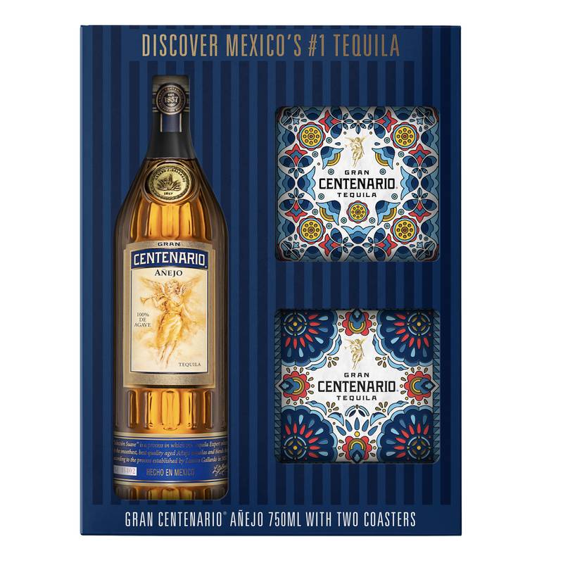 Gran Centenario Añejo with Two Ceramic Coasters Tequila 750ml - Main Street Liquor