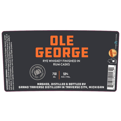 Grand Traverse Distillery Ole George Rye Finished in Rum Casks - Main Street Liquor