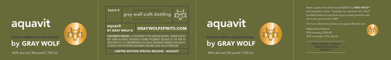 Gray Wolf Aquavit Limited Edition Special Release - Main Street Liquor