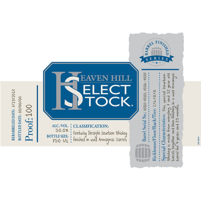 Heaven Hill Select Stock Bourbon Finished in Used Armagnac Barrels - Main Street Liquor