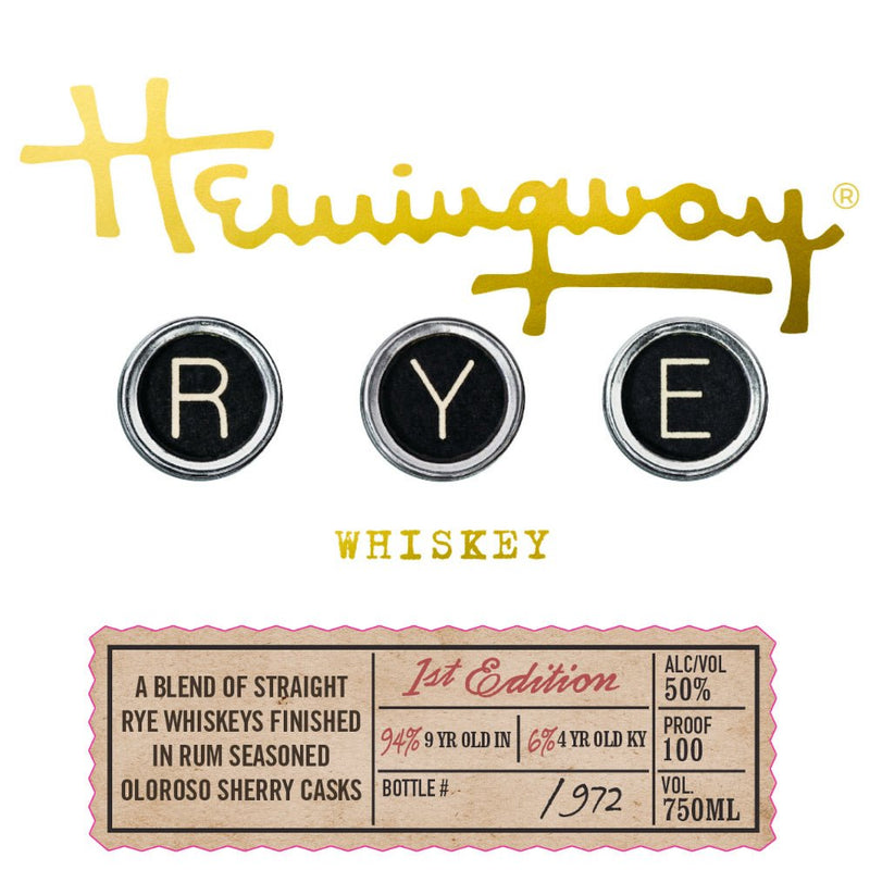 Buy Hemingway Rye Whiskey 1st Edition® Online | Rye Whiskey Delivered ...