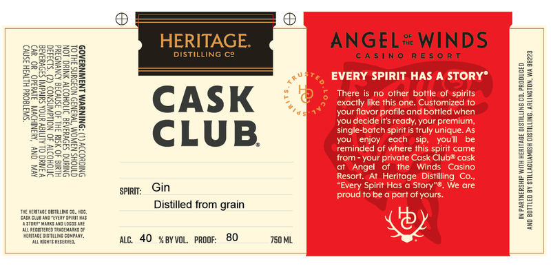 Heritage Distilling Co. Cask Club Gin - Main Street Liquor