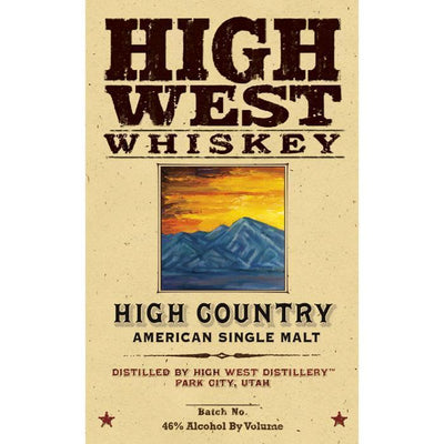 High West High Country American Single Malt - Main Street Liquor