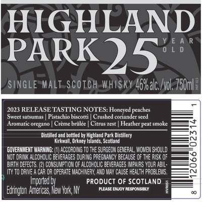 Highland Park 25 Year Old 2023 Release - Main Street Liquor
