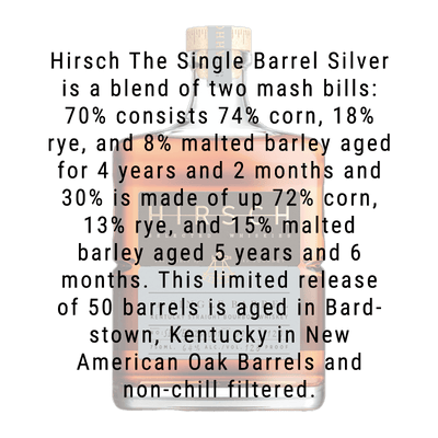 Hirsch The Single Barrel (Silver) Bourbon 750mL - Main Street Liquor