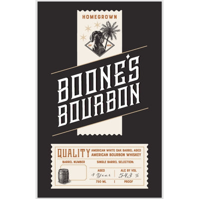 Homegrown Boone's Bourbon Single Barrel Select by Tyler Boone - Main Street Liquor