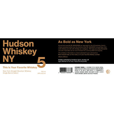 Hudson This is Your Favorite Whiskey 5 Year Old - Main Street Liquor