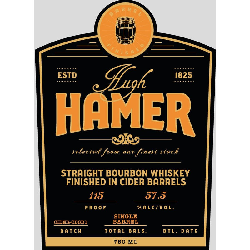 Hugh Hamer Straight Bourbon Finished in Cider Barrels - Main Street Liquor