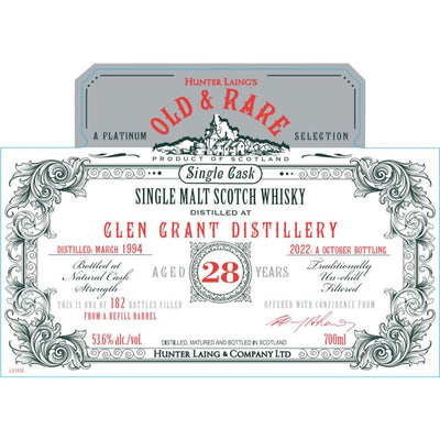 Hunter Laing’s Old & Rare 28 Year Old Glen Grant - Main Street Liquor