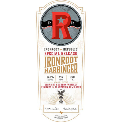Ironroot Harbinger Bourbon Finished in Plantation Rum Casks - Main Street Liquor