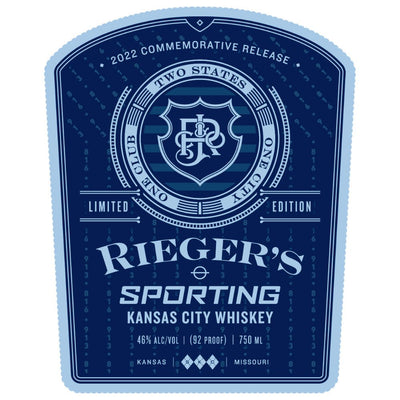 J. Rieger Sporting Kansas City Whiskey - Main Street Liquor