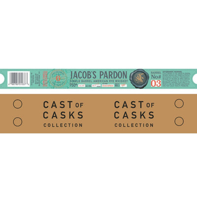 Jacob‘s Pardon Cast of Casks 6 Year Old Rye Barrel No #03 - Main Street Liquor