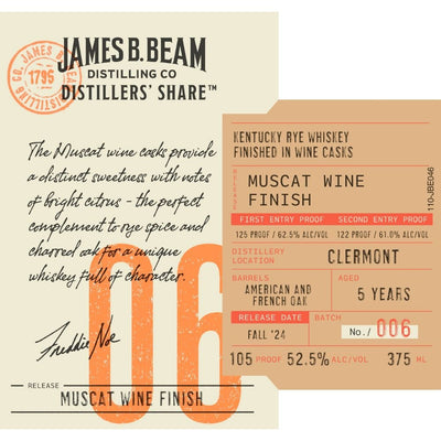 James B. Beam Distillers’ Share No. 06 Muscat Wine Finish - Main Street Liquor