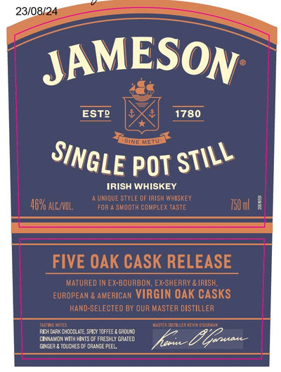 Jameson Single Pot Still Irish Whiskey Five Oak Cask Release - Main Street Liquor